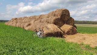 La balade à vélo s'est terminée par une pipe sur une botte de foin.