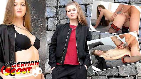 German Scout - Petite vrouw Olivia Sparkle (18) | Oppikken voor casting neukbeurt door grote lul