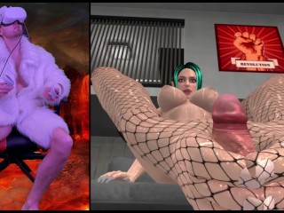 Fucking a Succubus in VR Game "succubus' Helping Hand". Interactive Game in Virtual Reality
