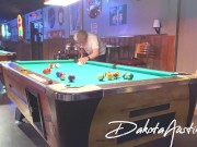 Preview 2 of Flashing my tits and pussy at the pool hall - TEASER