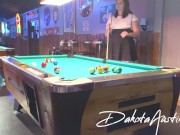 Preview 4 of Flashing my tits and pussy at the pool hall - TEASER