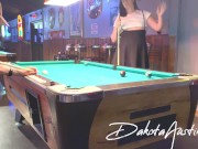 Preview 5 of Flashing my tits and pussy at the pool hall - TEASER