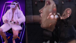 Hypnosis in VR game. Femdom sex slave in virtual reality