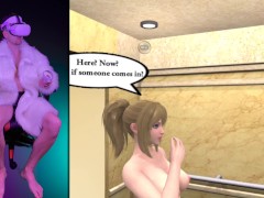 Elevator sex in VR game. Interactive hentai in virtual reality