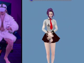 Playing VR Ero-Beat – Erotic Beat Saber. Virtual reality porn game