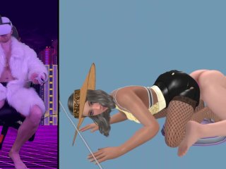 virtual sex pov, virtual reality, lesbian strapon, sex game
