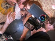 Preview 3 of Behind the scenes Rough Sex Gangbang 4 Girls - Group Sex Party - Vika Lita & Angie A & Nigonika