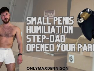 Small Penis Humiliation - Stepdad Opened your Parcel Chastity