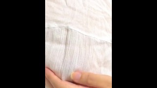 Hentai ASMR] Blowjob with plenty of saliva while showing nipples through underwear [Japanese