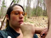 Preview 5 of Rainy forest blowjob ends in facial