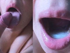 I've made a CREAMPIE POOL in my MOUTH after SUCKING this BIG COCK (POV