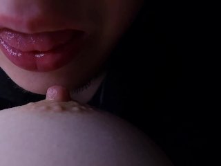 small boobs, exclusive, big nipples, nipple licking
