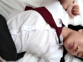 18yo Schoolgirl Baebi_Hel Fucked_in Her School Uniform (with POV)