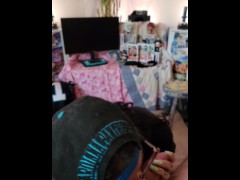 Game day blowjob from the team slut for good luck!