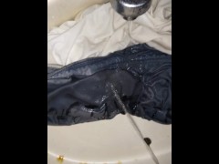 pissing clothes in sink