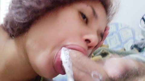 MY TASTY COW FACE, ENJOYING ME WITH A HARD DICK FILLING MY MOUTH WITH A WONDERFUL CREAMPIE