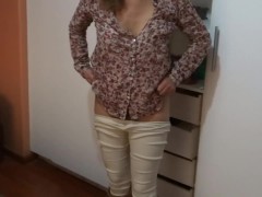 I get home excited and I start showing off and playing in front of the maid's husband, I need to fuc