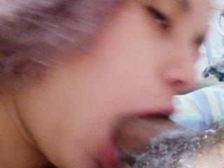 delicious to suck a hard cock seeing my whore face, seeing the bastard's sperm smearing me