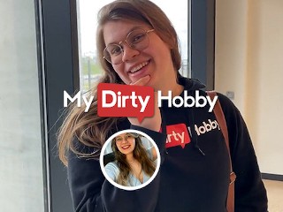 MyDirtyHobby - Nerdy Babe Fucks and Creampied in Public