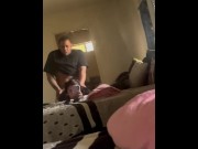 Preview 3 of Boyfriend fucks his girl in his moms room