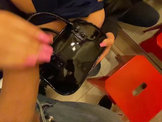 TeenW Leather Jacket Empty My Balls Over Latex_Handbag in Fitting Room