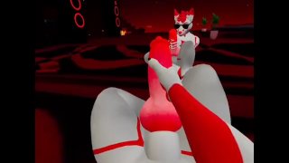 In VR Chat ERP Furry Strokes His HUGE Cock