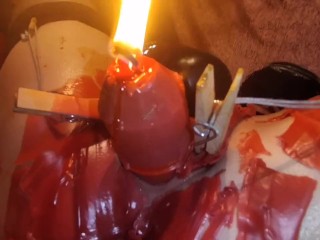Lady Shock - Candle Dildo, Clothespin and Vax