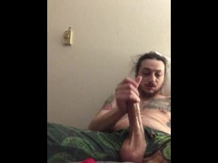 Stroking long dick please don’t mind my messy hair