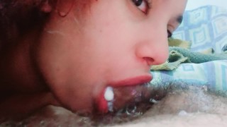 imagine mylittle pink mouth sucking you like that,baby Very soft,receiving and swallowing your sperm