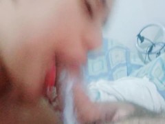 he couldn't take the pressure of my mouth popping his dick gave me very milk, very creampie🍆🥛🥛🤤