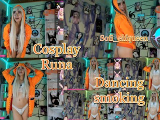 Runa Cosplay Smoking and Dancing for you