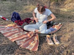 Милый секс на природе с красивой девушкой - Screenshot 5 of 16 - Cute Girl