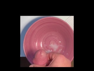 Cumshot in Plate from Neighbour MILF