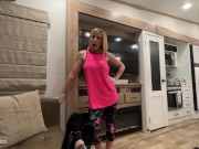 Preview 2 of Hot Blonde Stepmom Gets Creampie in Ripped Yoga Pants - Jane Cane