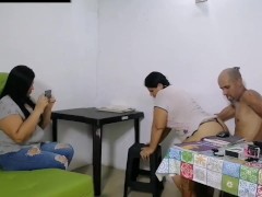 my stepbrother makes him record it while he fucks my stepmom and cums inside her