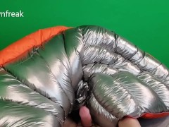 Hump Until Cum Super Puffy Rab Bag With Shiny Silver Lining