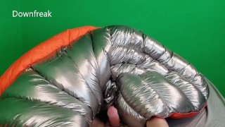 Hump Until Cum Super Puffy Rab Bag With Shiny Silver Lining