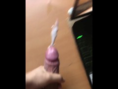 morning cumshot on my desk