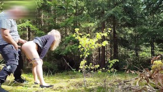 Street Brat Fucked And Pissed In The Public Woods By The Road