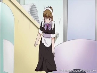 Empregada De Anime Fica com a Buceta Molhada Fantasiando