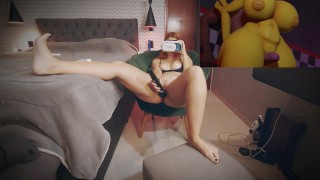 Supergeiler rothaariger Teenager masturbiert hart beim Hentai-Video