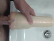 Preview 1 of Pissing and Cumming in my Fleshlight - Cleaning her up with piss