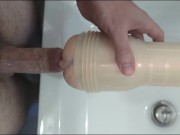 Preview 3 of Pissing and Cumming in my Fleshlight - Cleaning her up with piss