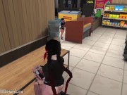 Preview 5 of MILF attempts to steal food for step-sis, both get filled in the back of the store // VRChat ERP