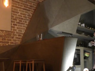 Hotttest and Sexiest Cheating Housewife Strips and Shows Pussy in Uniform Short Miniskirt No Panties