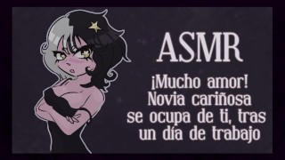 스페인어 ASMR 당신의 사랑하는 여자친구가 직장에서 긴 하루를 보낸 후 당신을 태워줍니다.