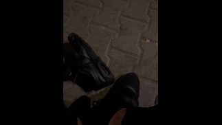 Shoeplay on bus stop