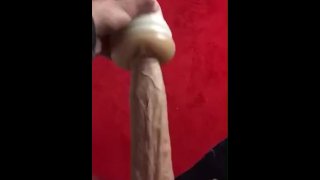 masturbating my big cock with a pussy