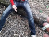We smoke and masturbate horny pussies in a public place - Lesbian_illusion