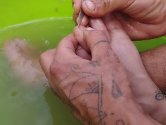 Feet Worship. Watch me walk barefoot, get messy with mud and then clean my beautiful dirty feet.